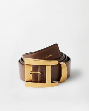 Versace Leather Belt 4 Cm - Brown