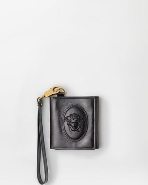 Versace Roomy Leather Wallet - Black