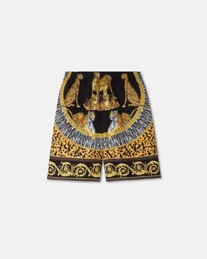 Versace Wild Cats Silk Shorts - Multicolour