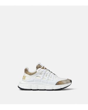 Versace Trigreca Lizard-Effect Sneakers - White