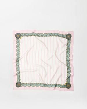 Versace Printed Silk Twill Scarf 90 Cm - Natural