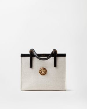 Versace Rivière Canvas Tote - White