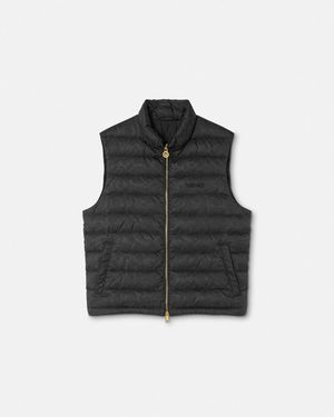 Versace Barocco Jacquard Puffer Vest - Black