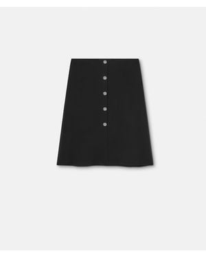 Versace Shiny Envers-Satin Midi Skirt - Black