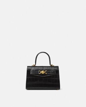 Versace Medusa '95 Borsa A Mano Piccola Effetto Cocco - Nero