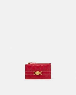 Versace Porte-cartes Zippé Matelassé Medusa '95 - Red