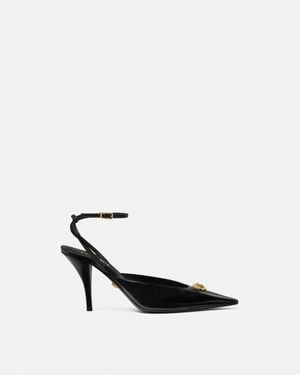 Versace Leather High-Heeled Shoes - White