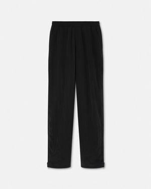 Versace Pantalones De Chándal Cortavientos Bordados - Negro