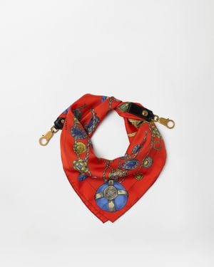 Versace Bedruckter Seidenschal-Anhänger, 55 Cm - Rot