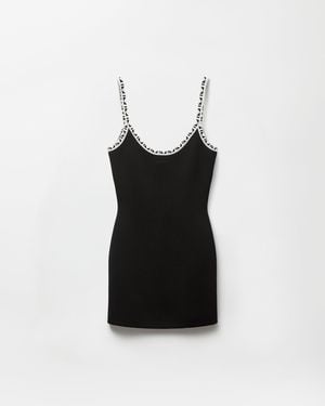Versace Stretch Viscose Jacquard Mini Dress - Black
