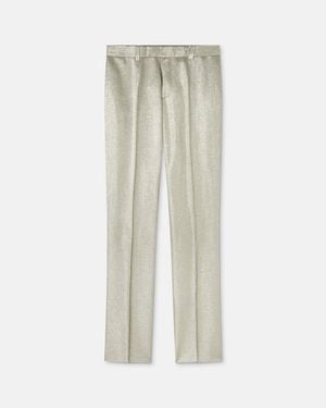 Versace Viscose-Lurex Formal Trousers - White