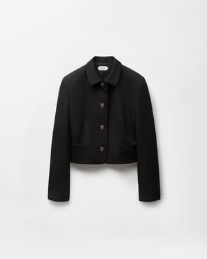 Versace Grain De Poudre Wool Jacket - Black