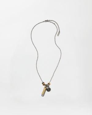 Versace Logo Tag Necklace - White