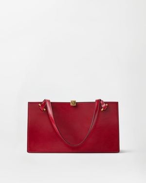 Versace Severine Leather Tote - Red
