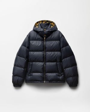 Versace Printed Nylon Padded Jacket - Blue
