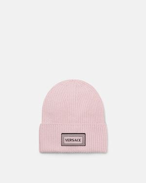 Versace Wool Knit Beanie - Pink