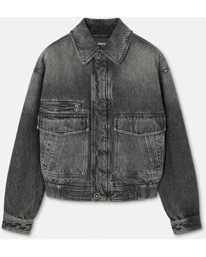 Versace Denim Blouson Jacket - Grey