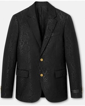 Versace Python-Jacquard Wool-Blend Blazer - Black