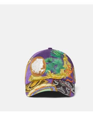 Versace Printed Twill Baseball Cap - Blue