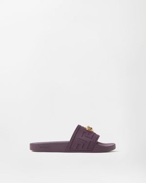 Versace La Medusa Rubber Sliders - Red