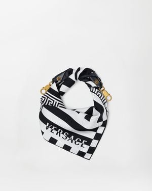 Versace Pañuelo De Seda Con Estampado 55 Cm - Blanco