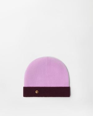 Versace Wool & Cashmere Knit Beanie - Purple