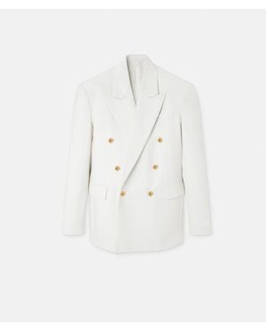 Versace Blazer De Lana De Doble Botonadura - Blanco