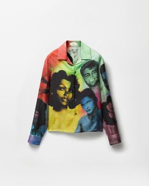 Versace Printed Silk Twill Slim Shirt - Multicolour