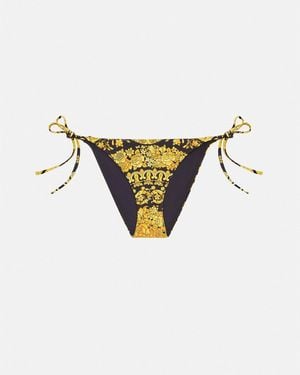 Versace Bas De Bikini En Nylon Mélangé Imprimé - Blanc