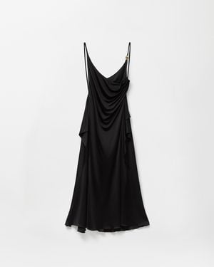 Versace Viscose-Jersey Draped Midi Dress - Black