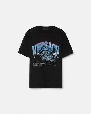 Versace Crystal La Medusa Varsity T-Shirt - Black