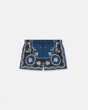 Versace Printed Swim Shorts - Blue