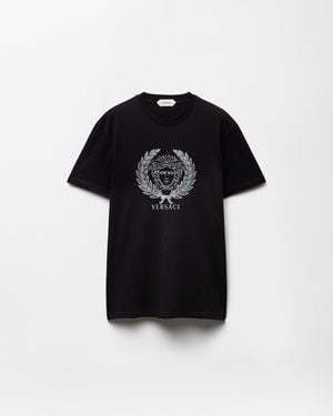 Versace Printed Cotton-Jersey Slim T-Shirt - Black