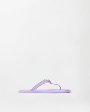 Versace Alia Rubber Flat Sandals - Purple
