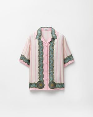 Versace Printed Silk Twill Shirt - Pink