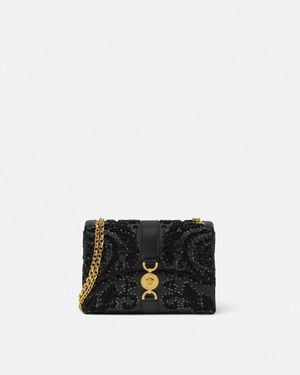 Versace Kleio Embroidered Nappa Shoulder Bag - White