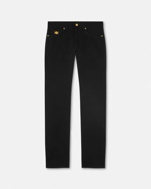 Versace Vaqueros De Corte Ajustado - Negro