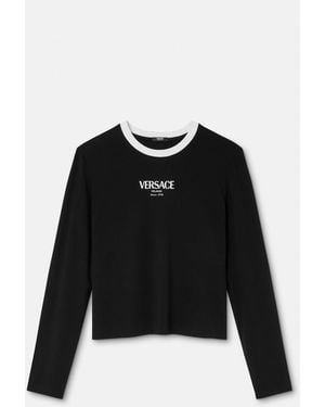 Versace Stretch Viscose-Jersey T-Shirt - Black