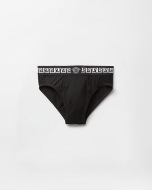 Versace Cotton-Jersey Briefs - Black