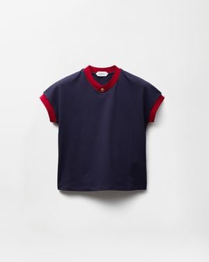 Versace Stretch Cotton-Jersey T-Shirt - Blue
