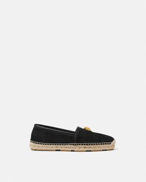 Versace La Medusa Suede Espadrilles - White