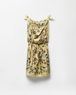 Versace Printed Silk Twill Midi Dress - Metallic