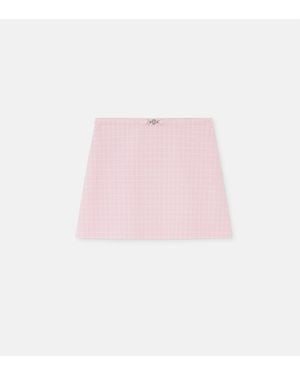 Versace Minifalda Acampanada De Tweed De Crepé - Rosa