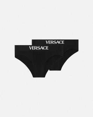 Versace Logo Briefs 2-Pack - Black