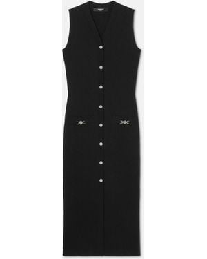 Versace Strick-Maxikleid Aus Wolle Und Kaschmir - Schwarz