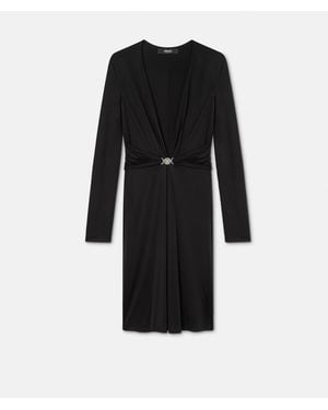 Versace Viscose-Jersey Midi Dress - Black