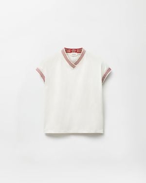 Versace Jacquard Stretch Cotton-Jersey T-Shirt - White