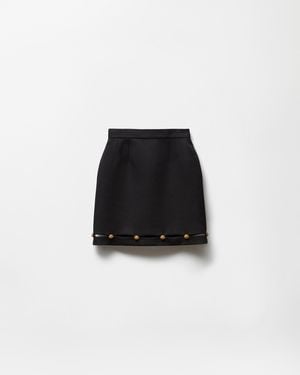 Versace Grain De Poudre Wool Mini Skirt - Black