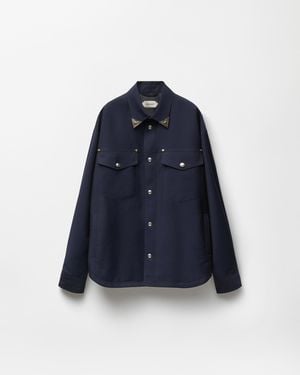 Versace Lightweight Wool-Mohair Blouson - Blue