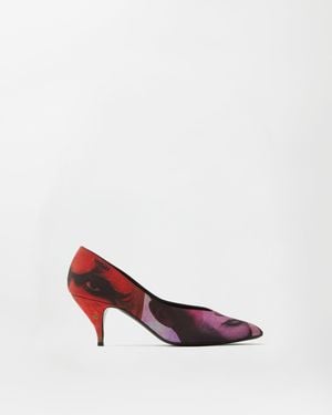 Versace Tina Printed Silk Faille Court Shoes 65 Mm - Multicolour